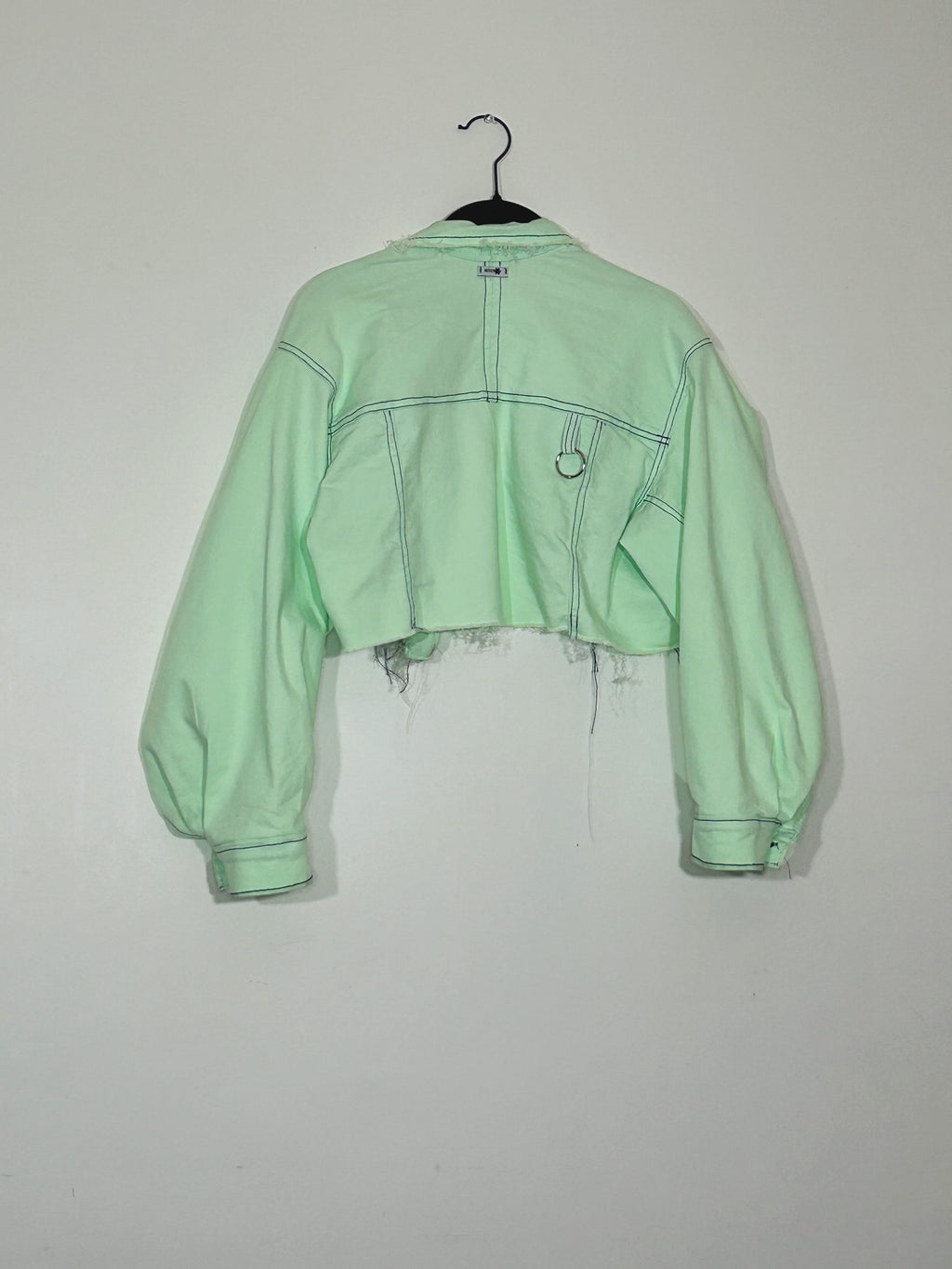 Veste crop green jean
